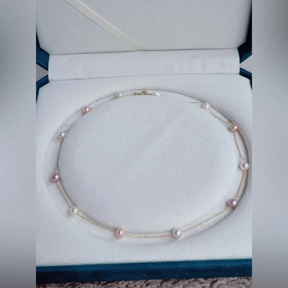 Black Friday Sale No 5 Handmade 14KGP Candy Color Freshwater Pearl Necklace - Picture 6 of 10